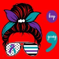 Suicide Prevention Awareness Semicolon Keep Going Messy Bun Gift Santa Hat thumb 1