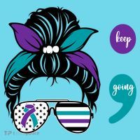 Suicide Prevention Awareness Semicolon Keep Going Messy Bun Gift Kids Long Sleeve Shirt thumb 2