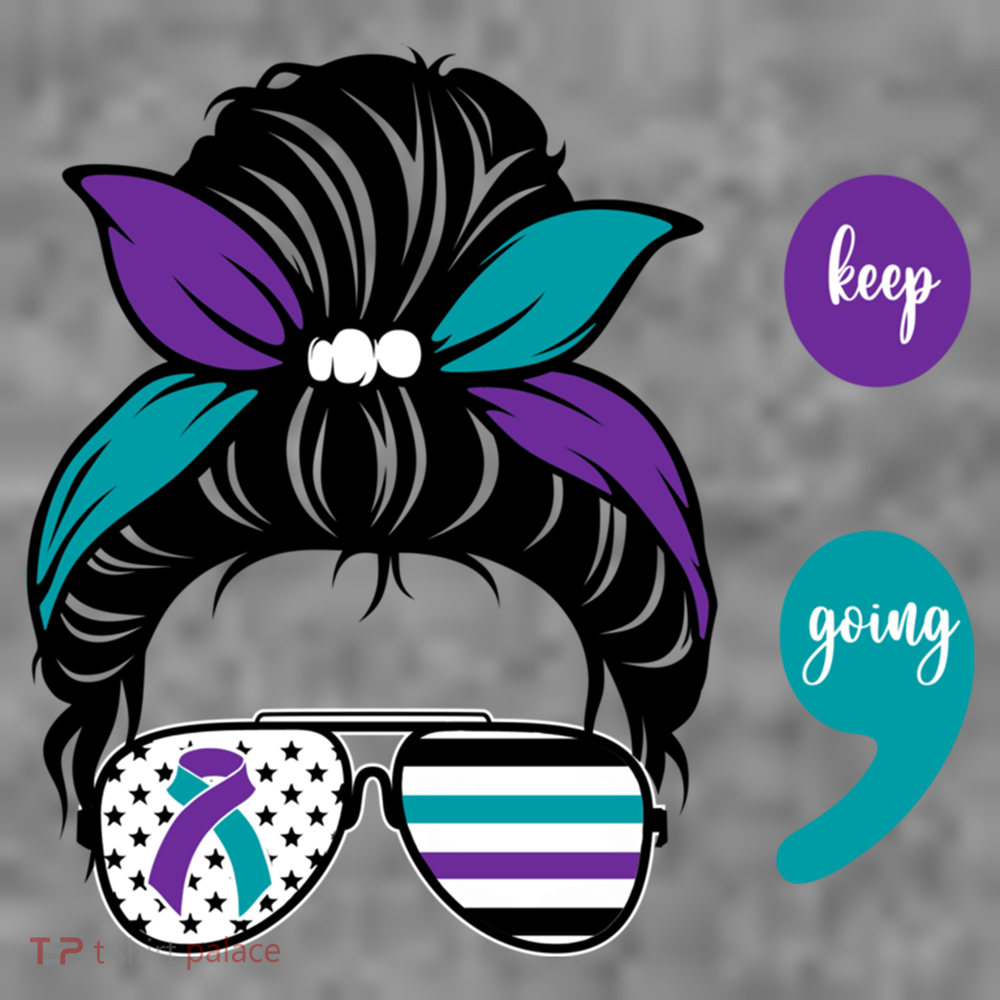 Suicide Prevention Awareness Semicolon Keep Going Messy Bun Gift Toddler Hoodie