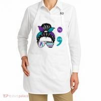 Suicide Prevention Awareness Semicolon Keep Going Messy Bun Gift Apron thumb 2