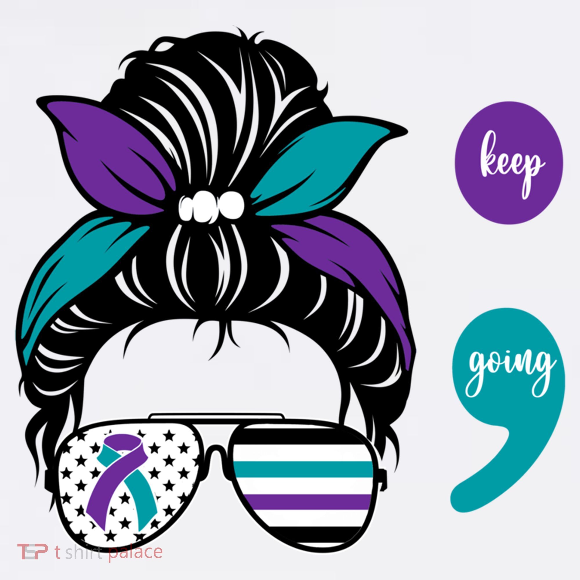 Suicide Prevention Awareness Semicolon Keep Going Messy Bun Gift Mousepad