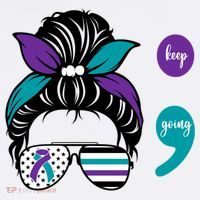 Suicide Prevention Awareness Semicolon Keep Going Messy Bun Gift Women's Tank Top thumb 5