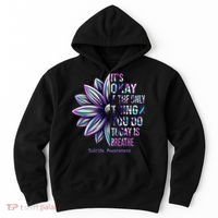 Suicide Prevention Awareness Teal Ribbon And Sunflower Gifts Hoodie thumb 0