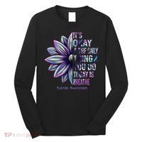 Suicide Prevention Awareness Teal Ribbon And Sunflower Gifts Long Sleeve Shirt thumb 0