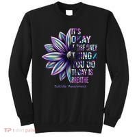 Suicide Prevention Awareness Teal Ribbon And Sunflower Gifts Sweatshirt thumb 0