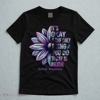 Suicide Prevention Awareness Teal Ribbon And Sunflower Gifts T-Shirt thumb 5