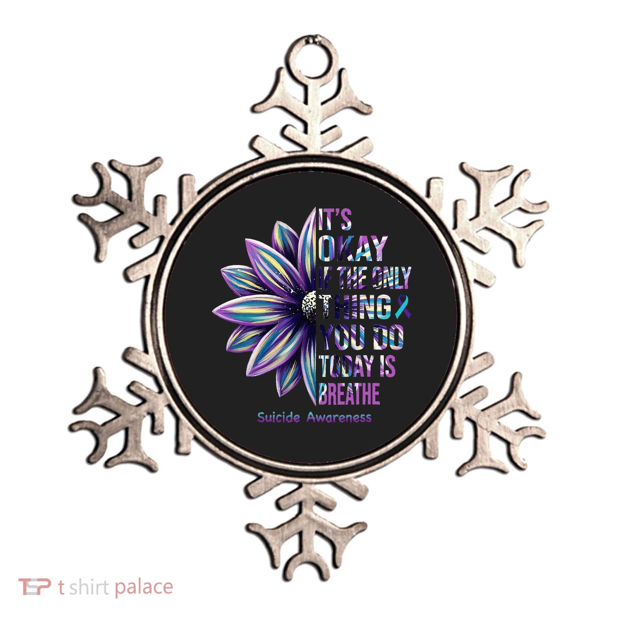 Suicide Prevention Awareness Teal Ribbon And Sunflower Gifts Ornament