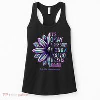 Suicide Prevention Awareness Teal Ribbon And Sunflower Gifts Women's Tank Top thumb 0