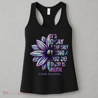 Suicide Prevention Awareness Teal Ribbon And Sunflower Gifts Women's Tank Top thumb 3