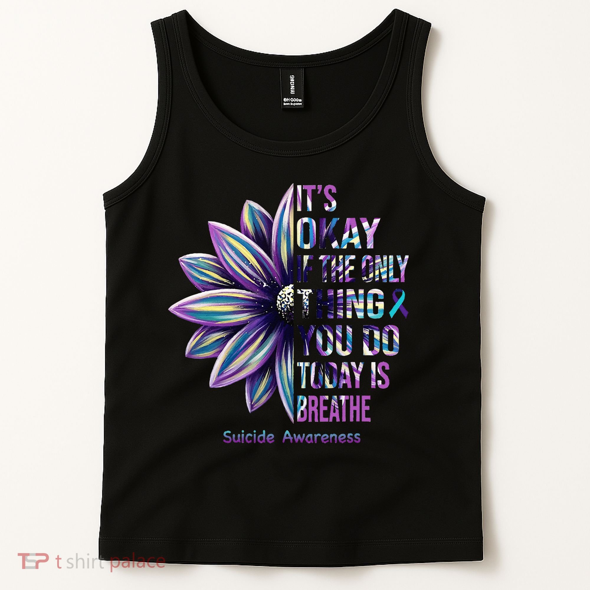 Suicide Prevention Awareness Teal Ribbon And Sunflower Gifts Tank Top