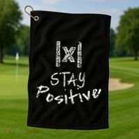 Stay Positive Absolute Value Funny Math Teacher Calculus Gift Golf Towel thumb 1