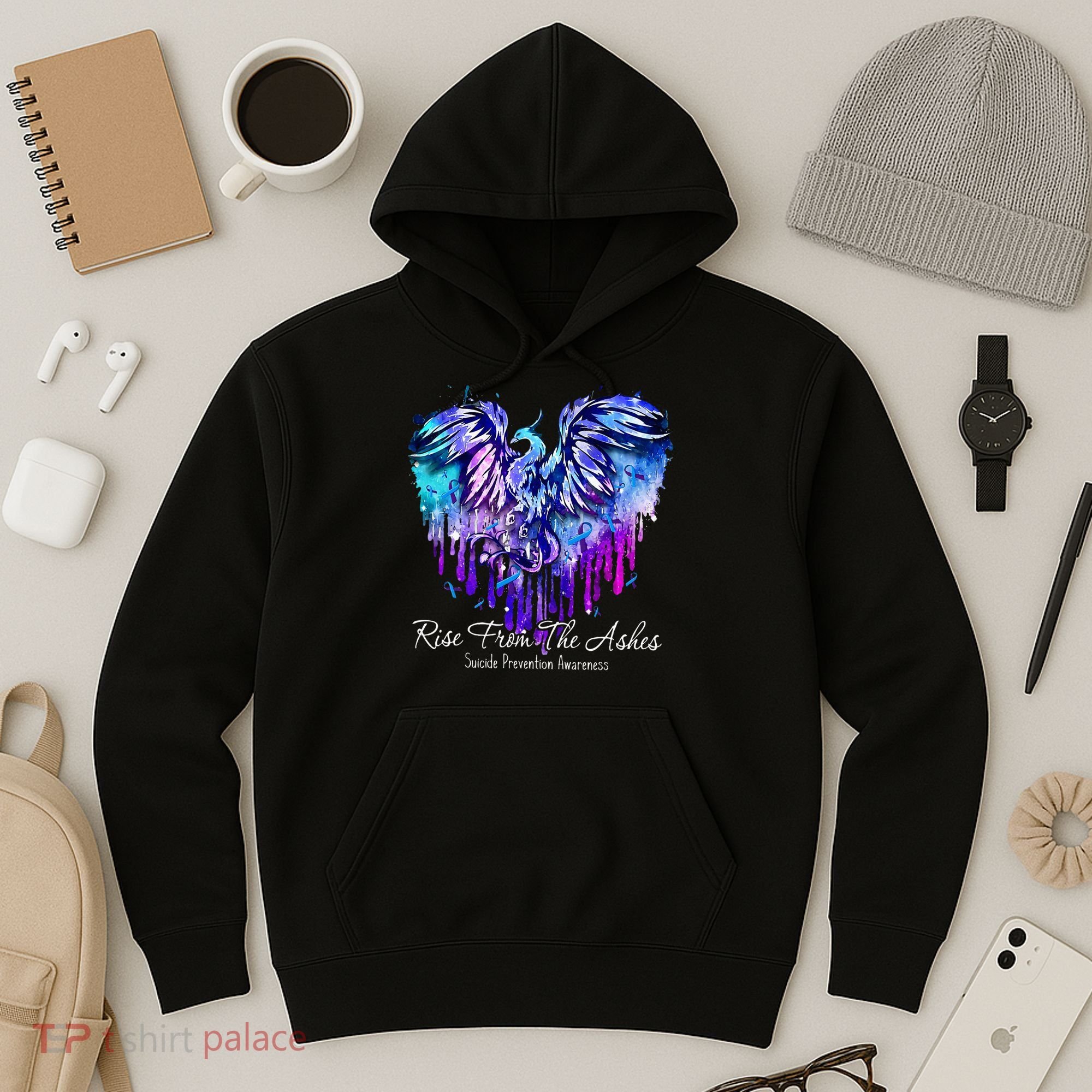 Suicide Prevention Awareness Phoenix Rise From The Ashes Hoodie