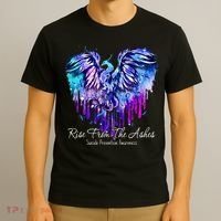 Suicide Prevention Awareness Phoenix Rise From The Ashes T-Shirt thumb 3