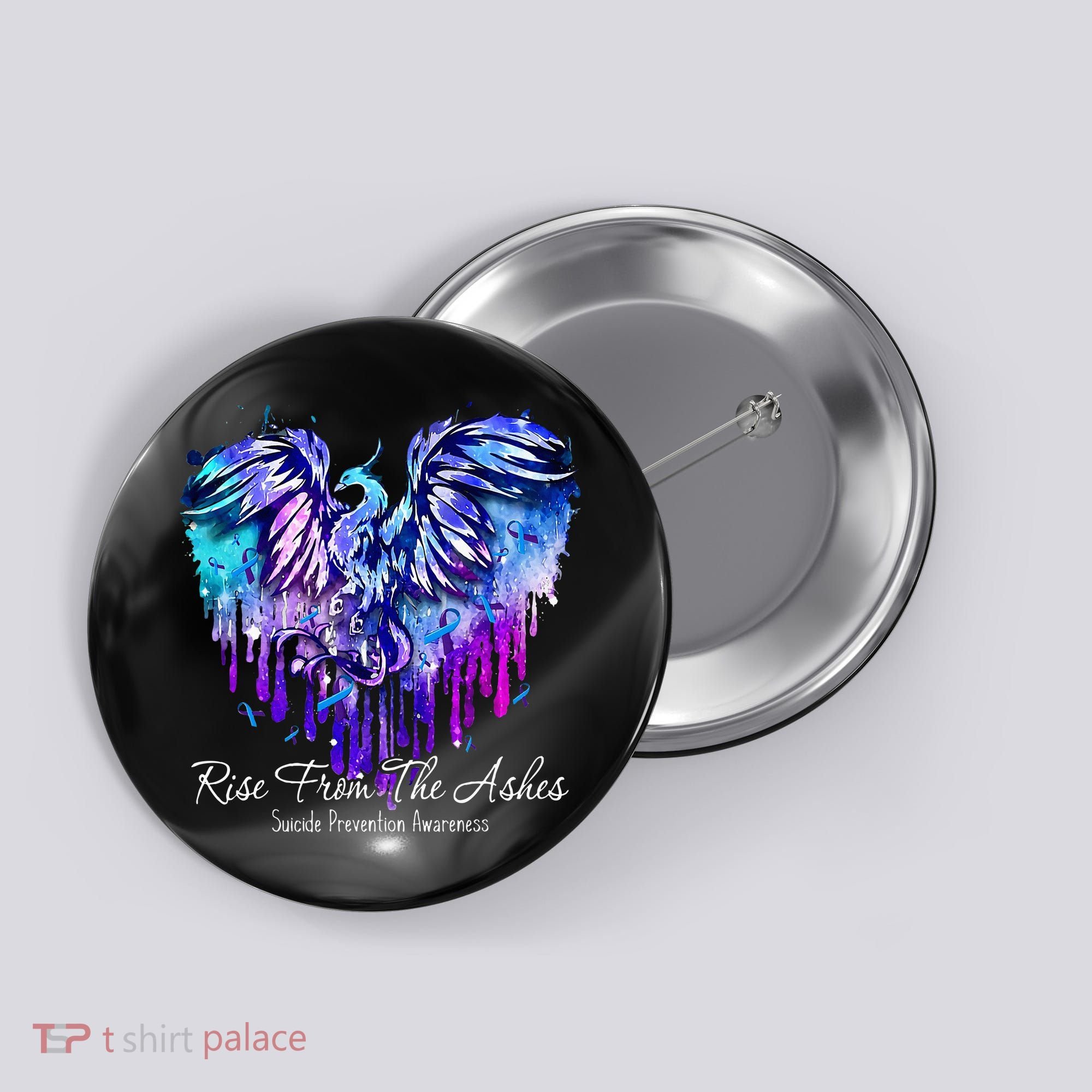 Suicide Prevention Awareness Phoenix Rise From The Ashes Button