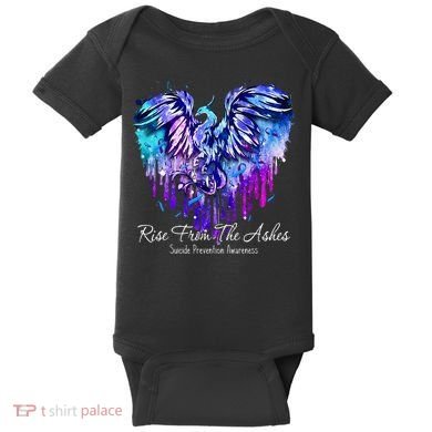 Suicide Prevention Awareness Phoenix Rise From The Ashes Baby Bodysuit