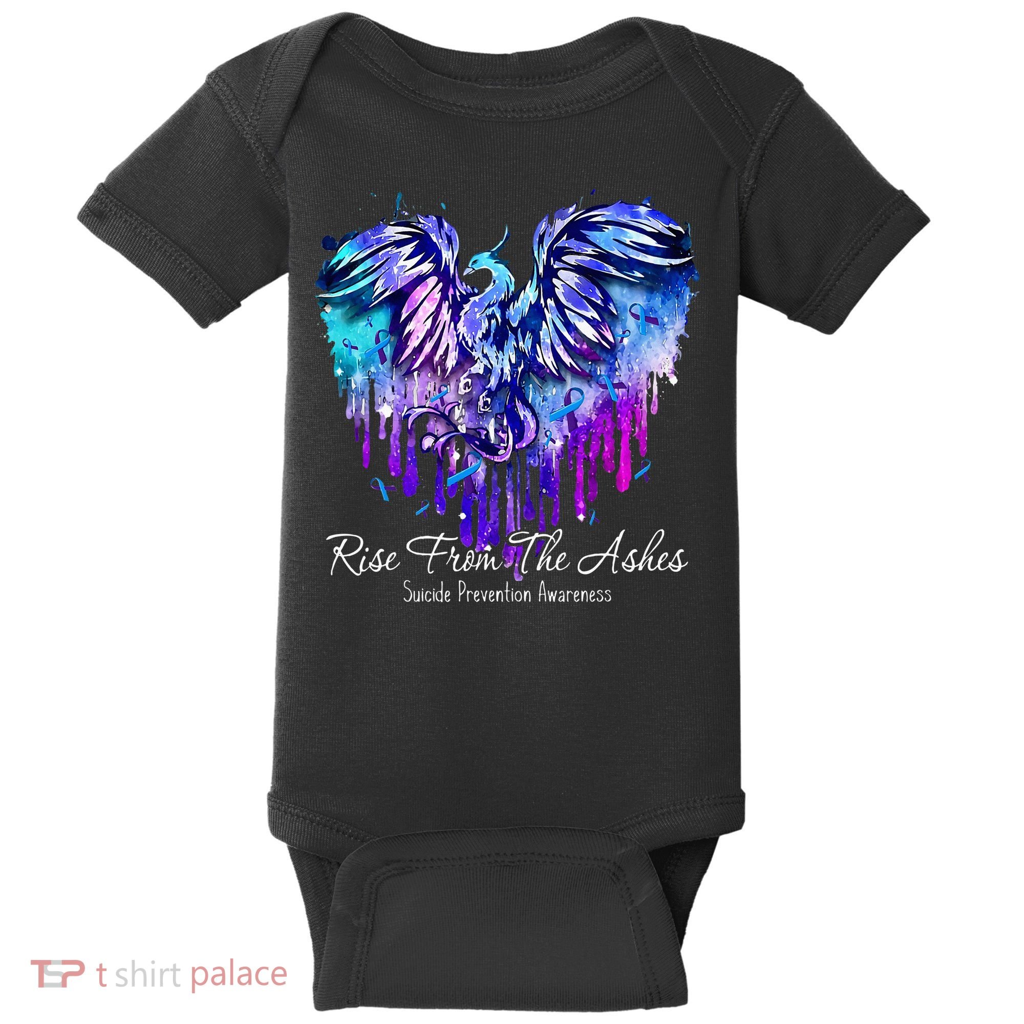 Suicide Prevention Awareness Phoenix Rise From The Ashes Baby Bodysuit