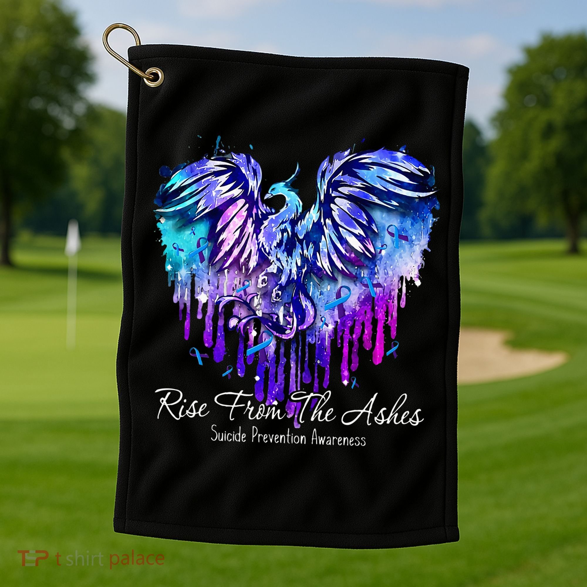 Suicide Prevention Awareness Phoenix Rise From The Ashes Golf Towel
