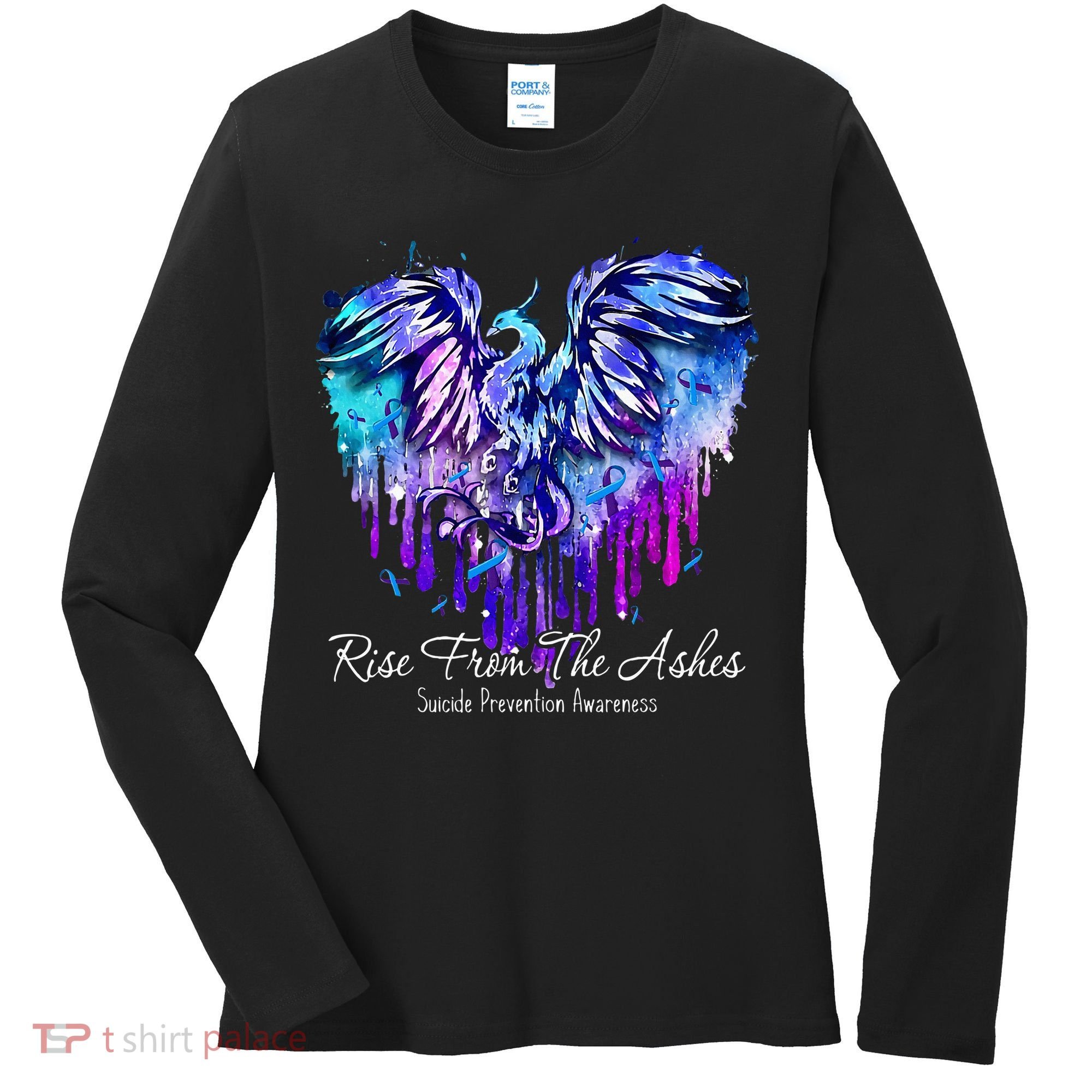 Suicide Prevention Awareness Phoenix Rise From The Ashes Women's Long Sleeve Shirt