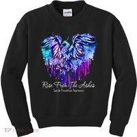 Suicide Prevention Awareness Phoenix Rise From The Ashes Kids Sweatshirt thumb 0