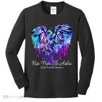 Suicide Prevention Awareness Phoenix Rise From The Ashes Kids Long Sleeve Shirt thumb 0