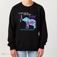Suicide Prevention Awareness Sunflower Elephant Be Kind Gift Women's Sweatshirt thumb 0