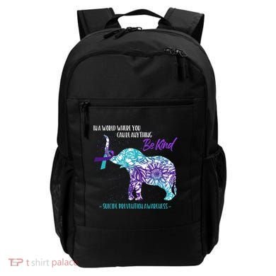 Suicide Prevention Awareness Sunflower Elephant Be Kind Gift Backpack
