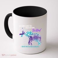 Suicide Prevention Awareness Sunflower Elephant Be Kind Gift Coffee Mug thumb 0