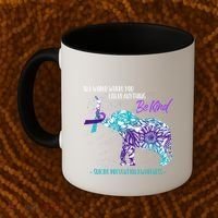 Suicide Prevention Awareness Sunflower Elephant Be Kind Gift Coffee Mug thumb 2