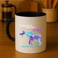 Suicide Prevention Awareness Sunflower Elephant Be Kind Gift Coffee Mug thumb 4