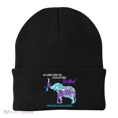 Suicide Prevention Awareness Sunflower Elephant Be Kind Gift Beanie