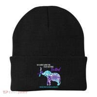 Suicide Prevention Awareness Sunflower Elephant Be Kind Gift Beanie thumb 0