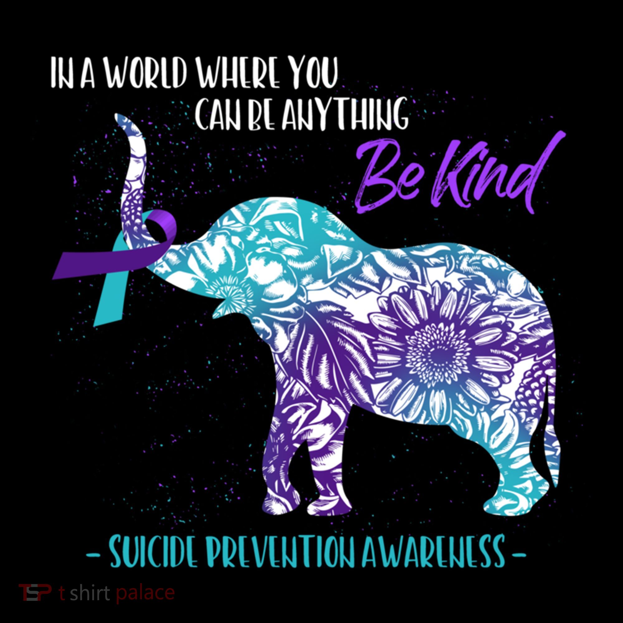Suicide Prevention Awareness Sunflower Elephant Be Kind Gift Women's Hoodie