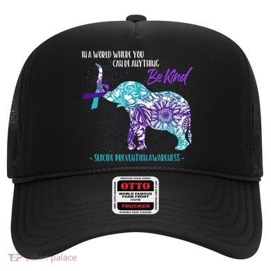 Suicide Prevention Awareness Sunflower Elephant Be Kind Gift Hat