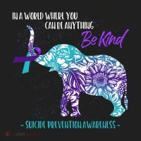Suicide Prevention Awareness Sunflower Elephant Be Kind Gift Hat thumb 2