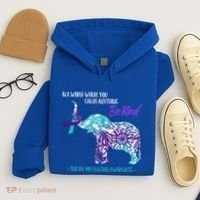 Suicide Prevention Awareness Sunflower Elephant Be Kind Gift Hoodie thumb 4