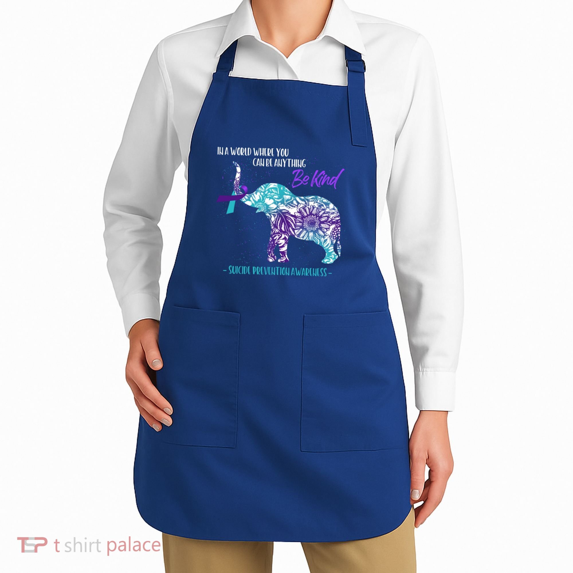 Suicide Prevention Awareness Sunflower Elephant Be Kind Gift Apron