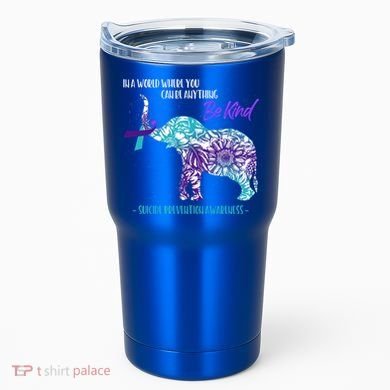 Suicide Prevention Awareness Sunflower Elephant Be Kind Gift Tumbler
