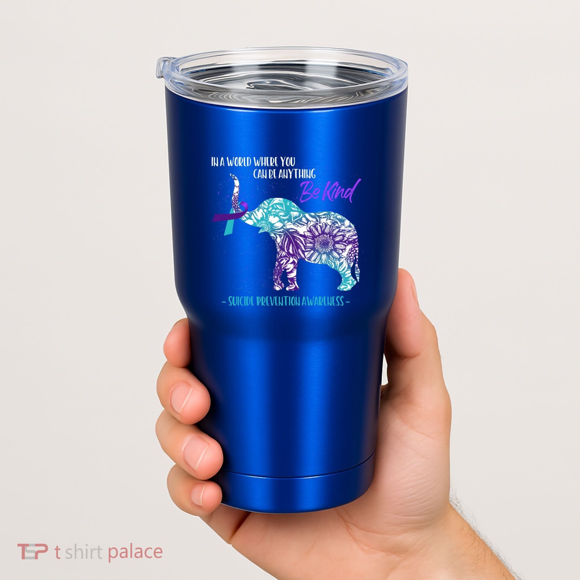 Suicide Prevention Awareness Sunflower Elephant Be Kind Gift Tumbler