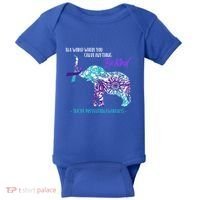 Suicide Prevention Awareness Sunflower Elephant Be Kind Gift Baby Bodysuit thumb 0