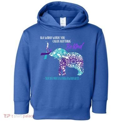 Suicide Prevention Awareness Sunflower Elephant Be Kind Gift Toddler Hoodie