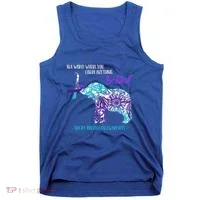 Suicide Prevention Awareness Sunflower Elephant Be Kind Gift Tank Top thumb 0