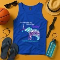 Suicide Prevention Awareness Sunflower Elephant Be Kind Gift Tank Top thumb 4