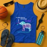 Suicide Prevention Awareness Sunflower Elephant Be Kind Gift Tank Top thumb 4