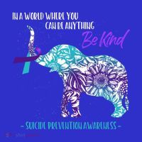 Suicide Prevention Awareness Sunflower Elephant Be Kind Gift Tank Top thumb 6