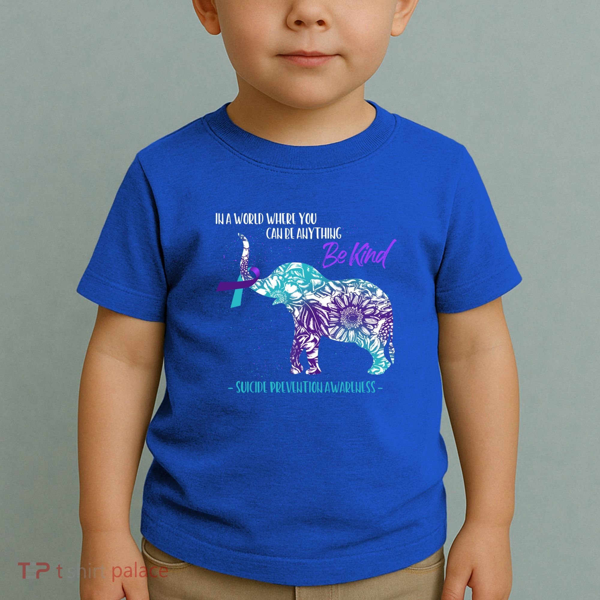 Suicide Prevention Awareness Sunflower Elephant Be Kind Gift Toddler T-Shirt