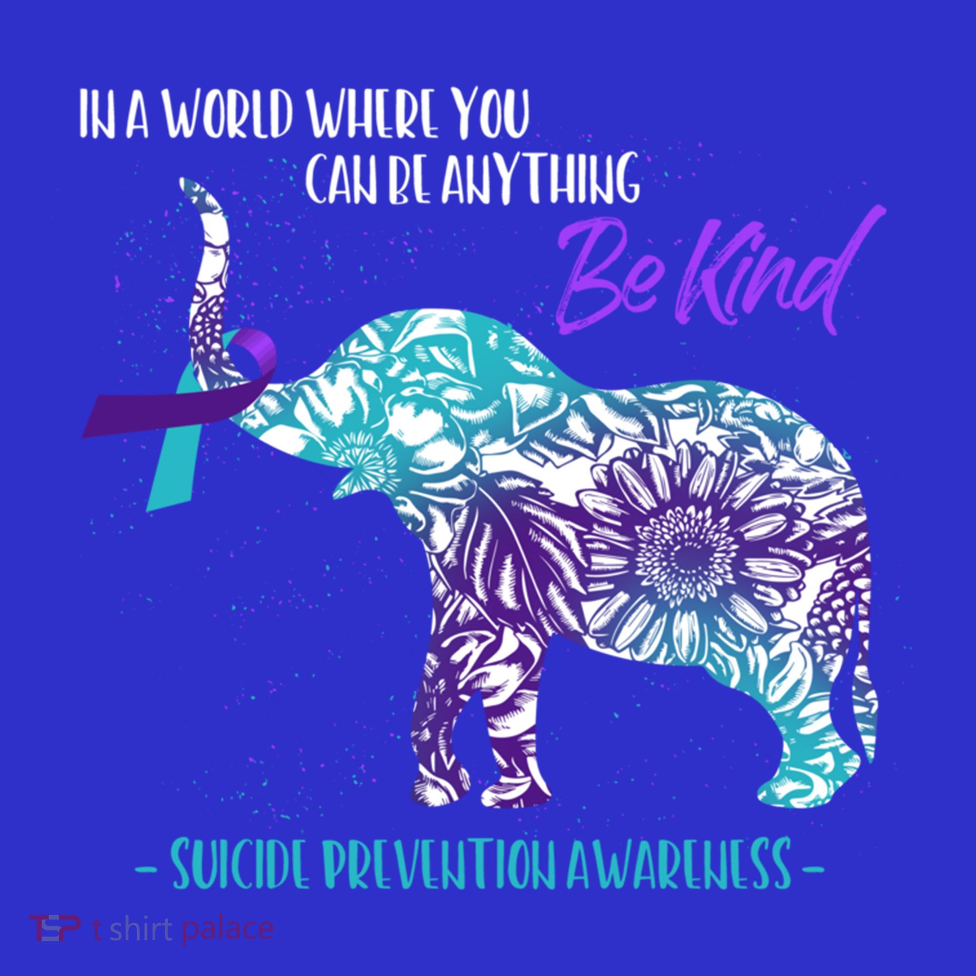 Suicide Prevention Awareness Sunflower Elephant Be Kind Gift Women's T-Shirt