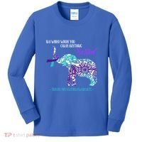 Suicide Prevention Awareness Sunflower Elephant Be Kind Gift Kids Long Sleeve Shirt thumb 0