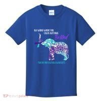 Suicide Prevention Awareness Sunflower Elephant Be Kind Gift Kids T-Shirt thumb 0