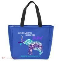 Suicide Prevention Awareness Sunflower Elephant Be Kind Gift Tote Bag thumb 0