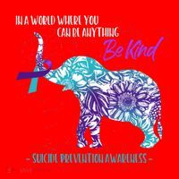Suicide Prevention Awareness Sunflower Elephant Be Kind Gift Santa Hat thumb 1